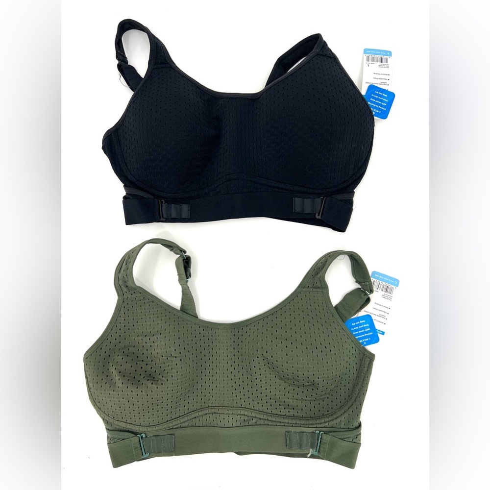 Layer 8 two sports bras Olive & Black Size Large